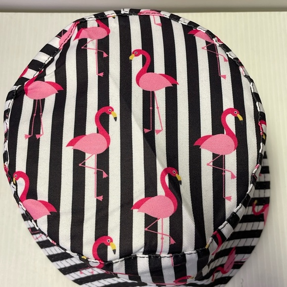 Pink Flamingos 🦩 & Striped Multicolored Reversible Cotton Bucket Hat - Picture 2 of 12